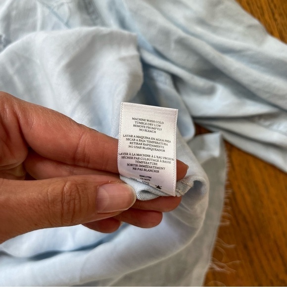 NEW Rails Ingrid Raw Hem Shirt Button Down Light Vintage Blue Size Large NWT - Picture 6 of 8